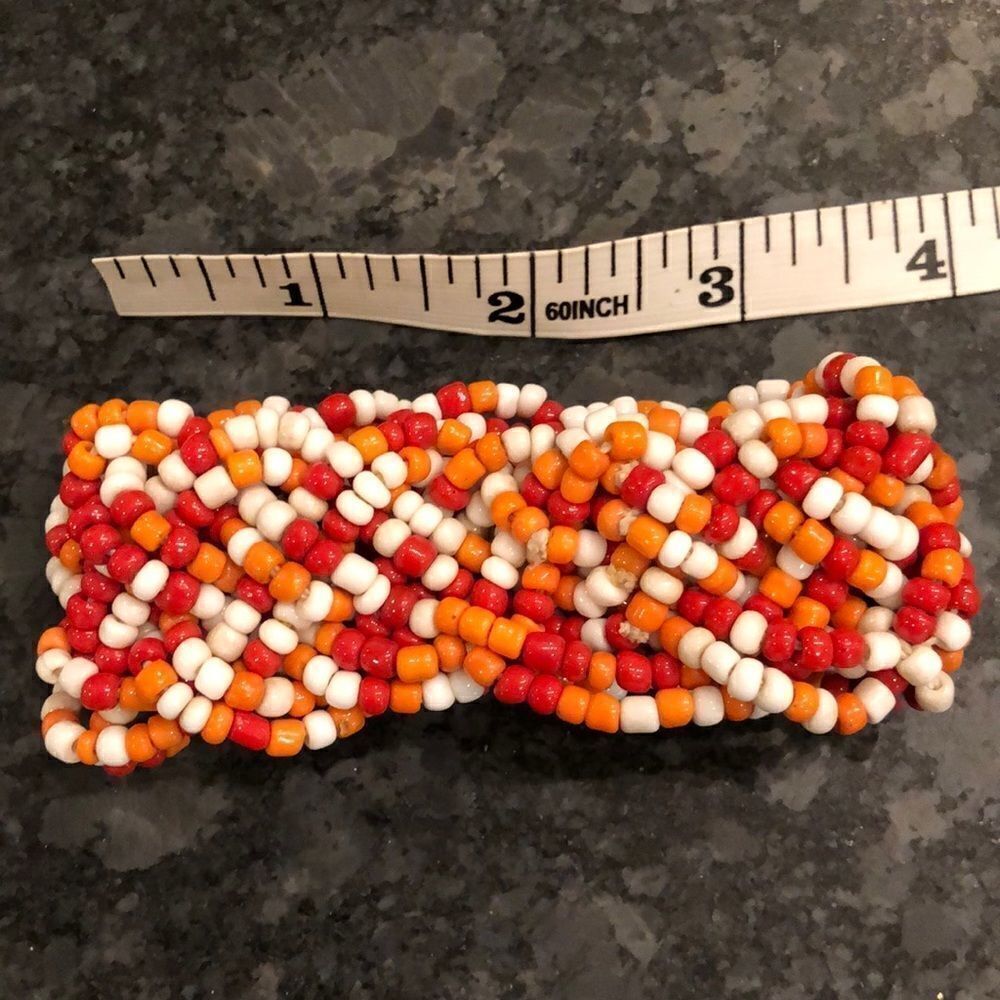 Glass Seed Bead Chunky Elastic Bracelet - Picture 3 of 3